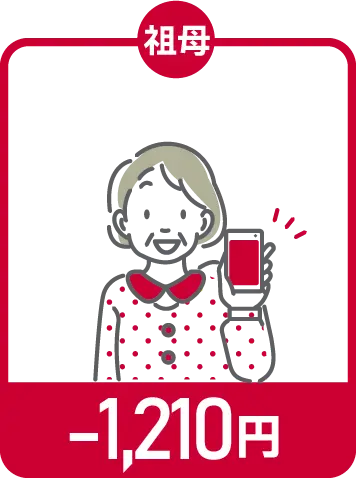 祖母 -1,210円