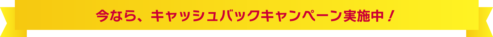 今なら、キャッシュバックキャンペーン実施中！